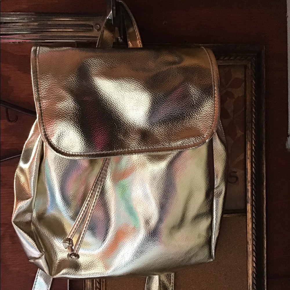 Small Gold Backpack Purse